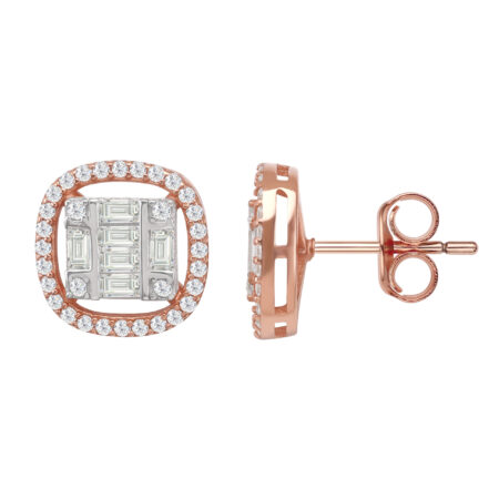 Square stud earring rose gold